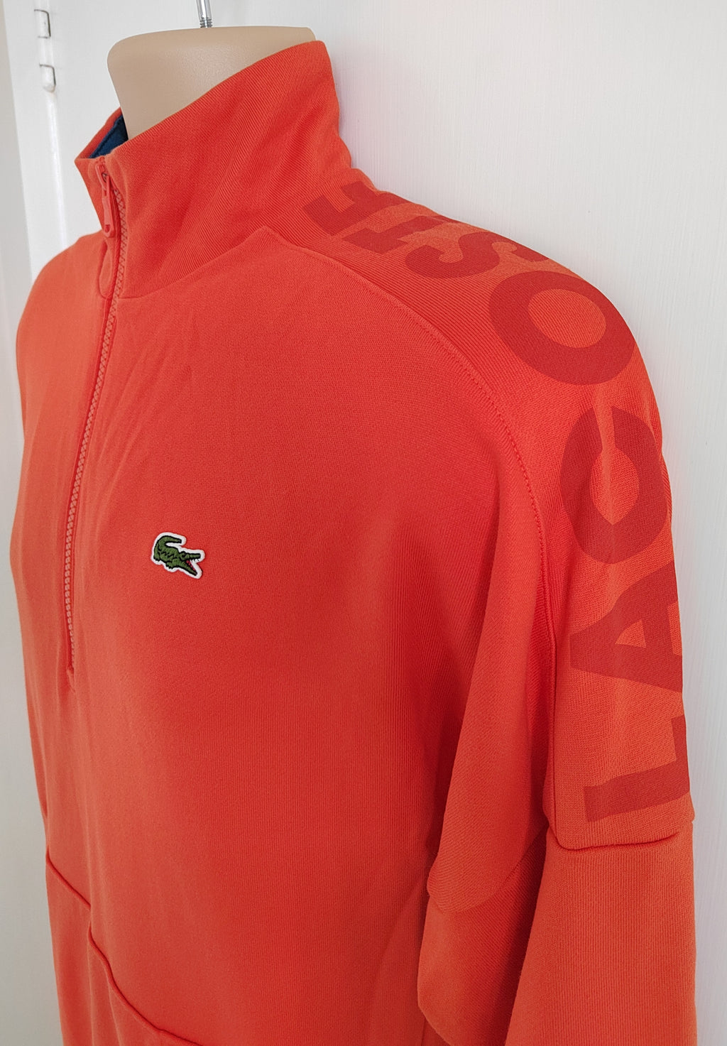 Lacoste Sport Regular-Fit Quarter-Zip Sweatshirt – Orange - Size XS NWOT