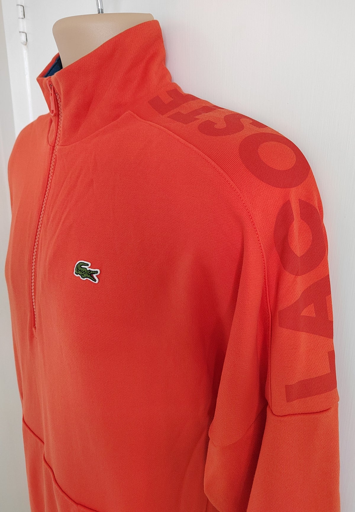 Lacoste Sport Regular-Fit Quarter-Zip Sweatshirt – Orange - Size XS NWOT