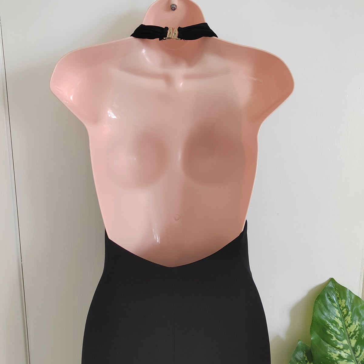Club L London Milani Black Backless Fishtail Dress - Size 6