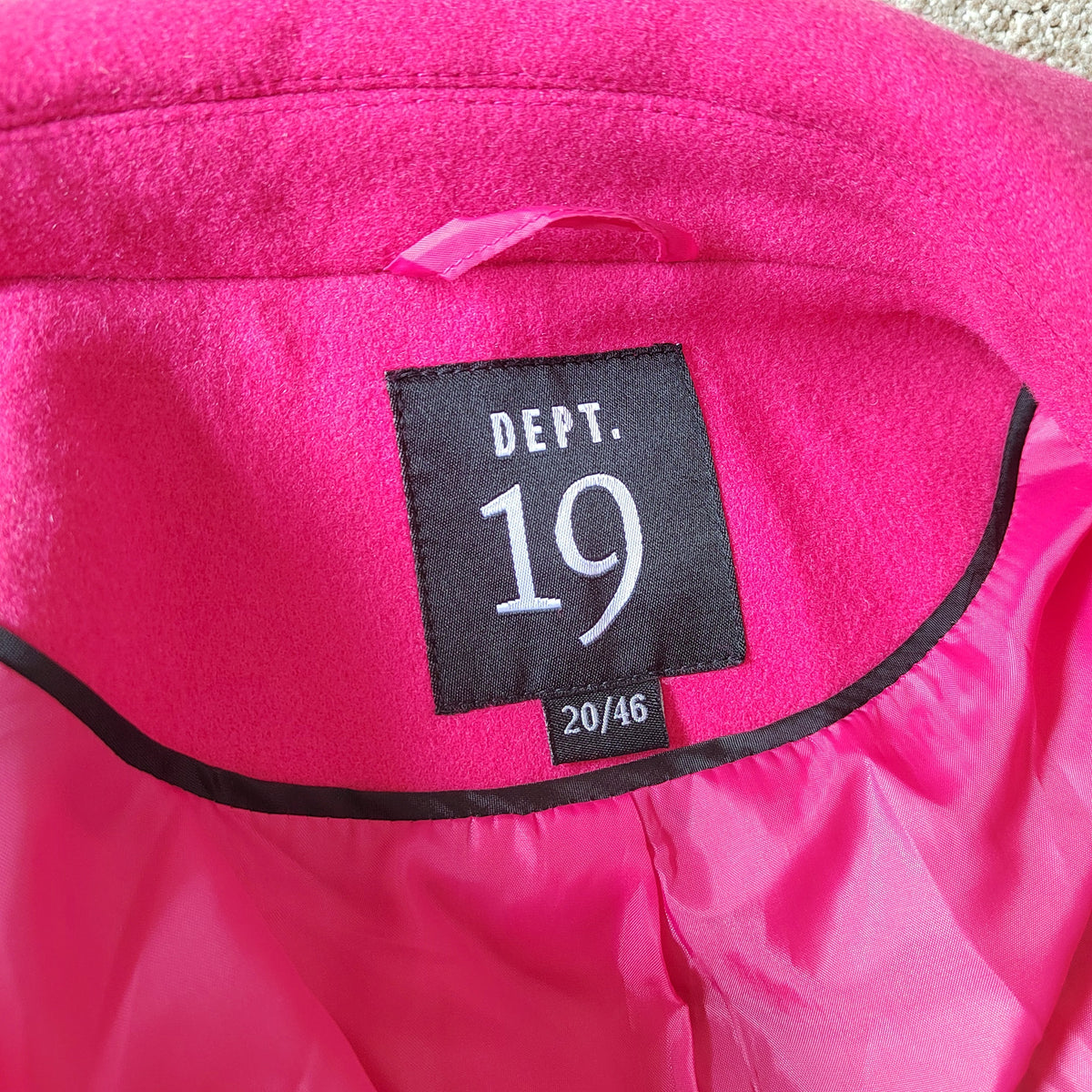 Dept 19 Women's Classic Single-Breasted Overcoat – Fuchsia Pink - Size 20