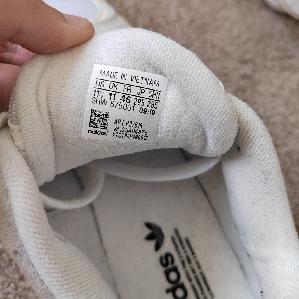 Men's Adidas Originals Yung-1 Cream White / Cloud White Trainers - Size UK 11