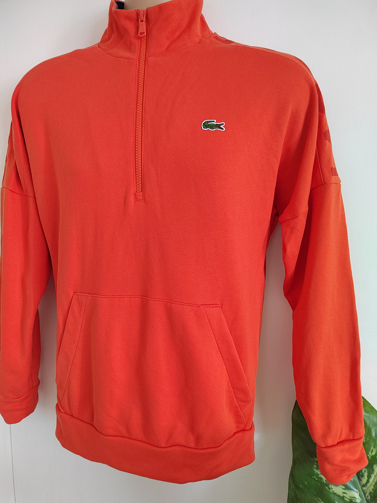 Lacoste Sport Regular-Fit Quarter-Zip Sweatshirt – Orange - Size XS NWOT